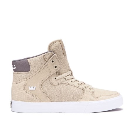 Supra Vaider Mens High Tops Shoes Beige UK 57VLJ